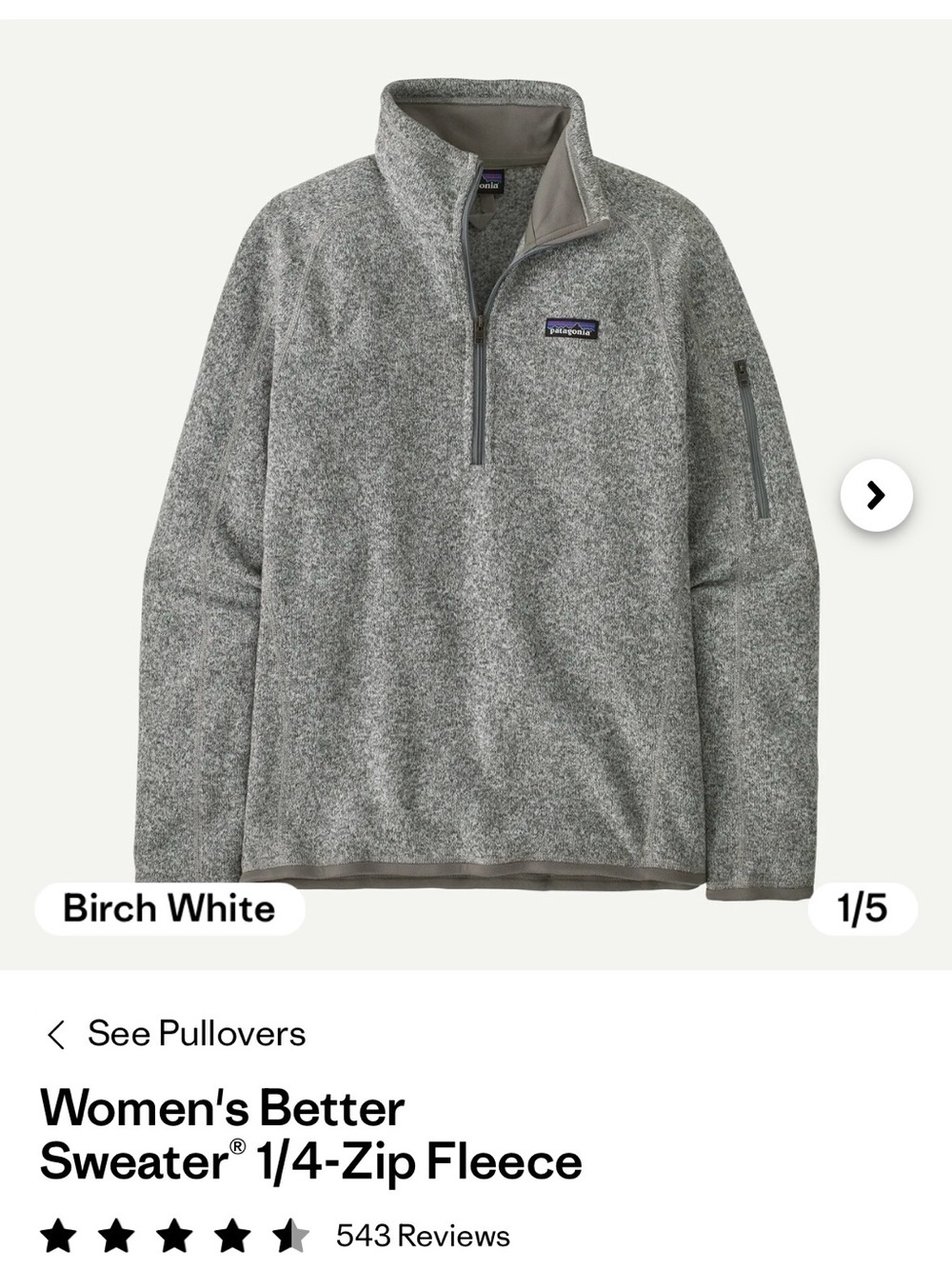 Patagonia women’s 1/4-Zip Better Sweater Fleece - Heather Gray